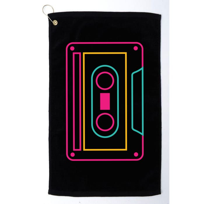 Retro Neon Cassette Tape Golf Towel