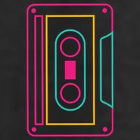Retro Neon Cassette Tape Golf Towel