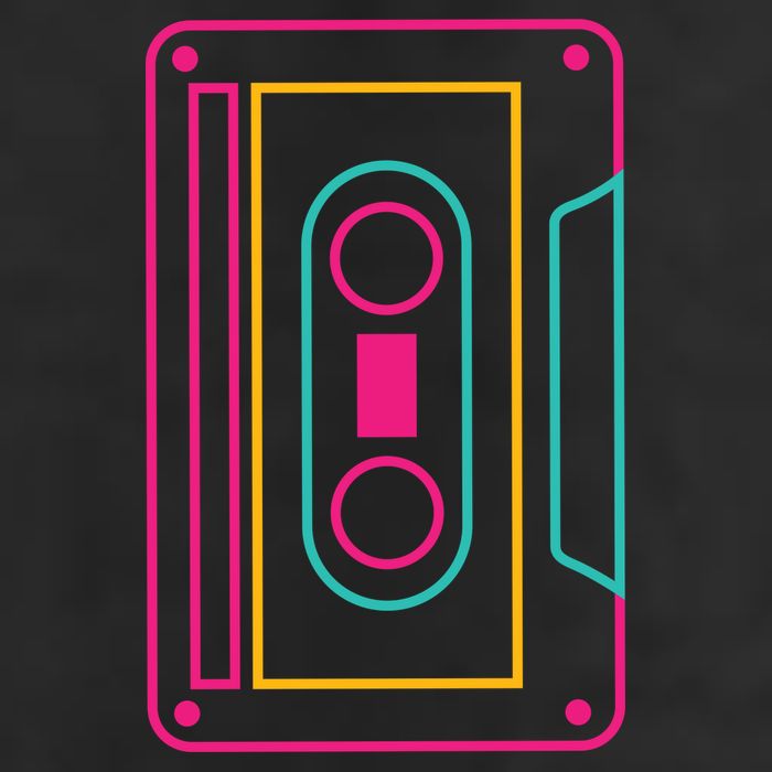 Retro Neon Cassette Tape Golf Towel