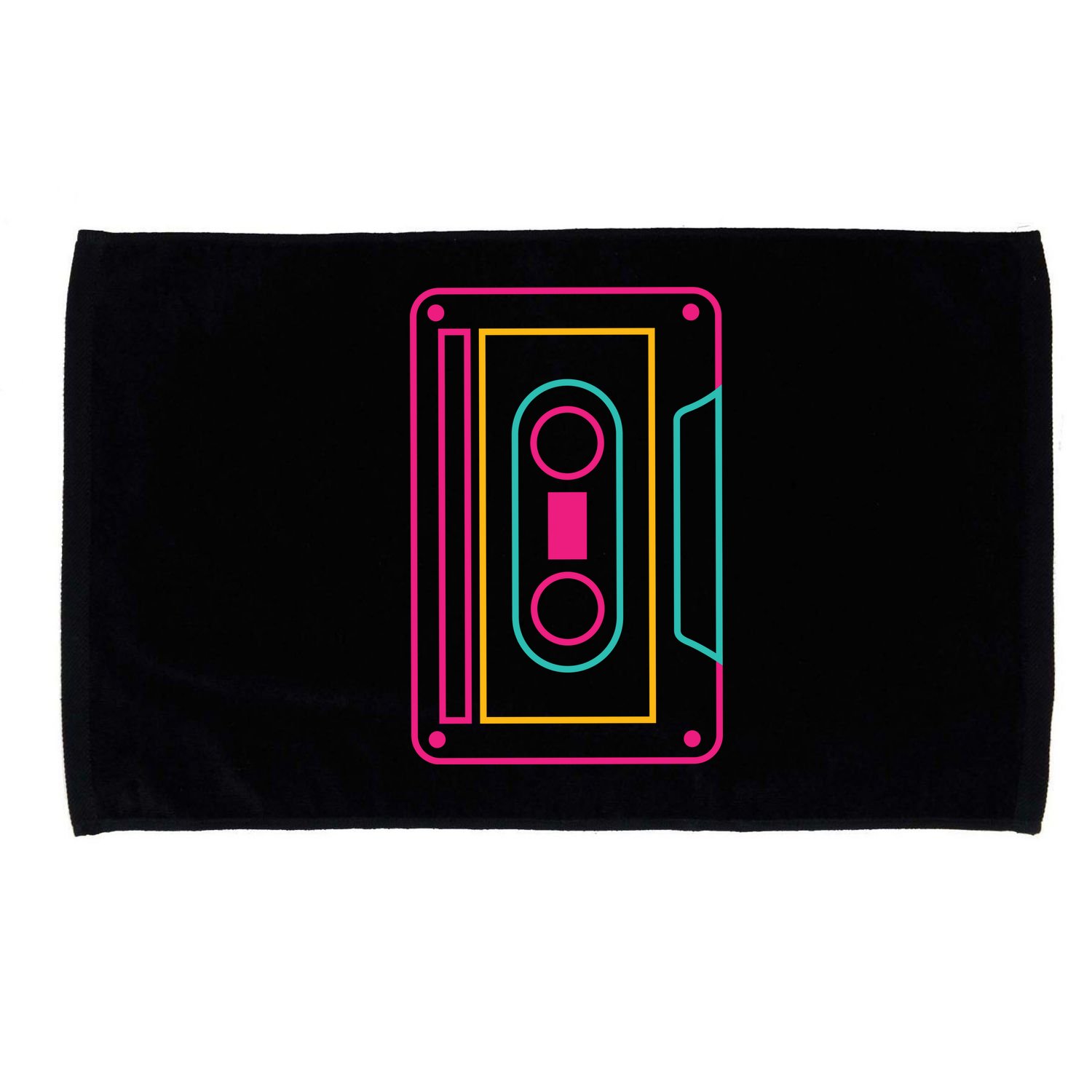 Retro Neon Cassette Tape Microfiber Hand Towel