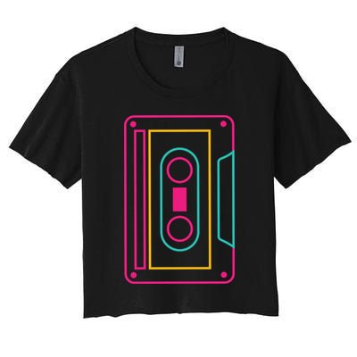 Retro Neon Cassette Tape Crop Top
