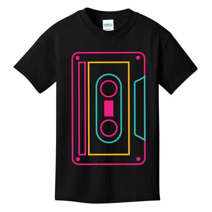 Retro Neon Cassette Tape Kids T-Shirt