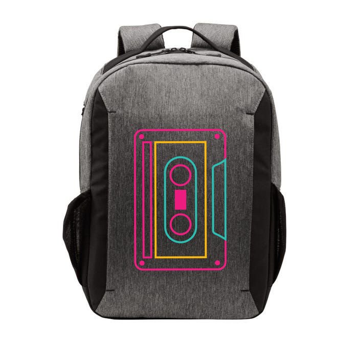 Retro Neon Cassette Tape Vector Backpack