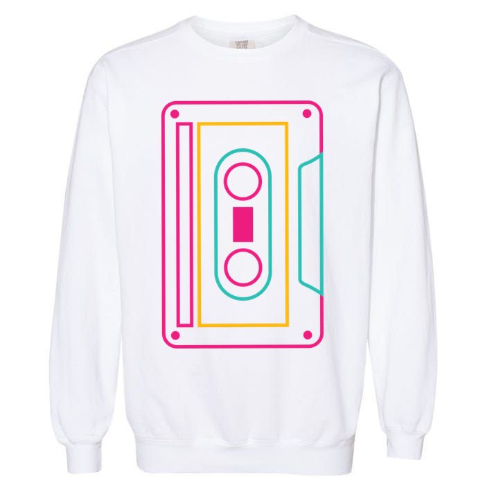 Retro Neon Cassette Tape Garment-Dyed Sweatshirt