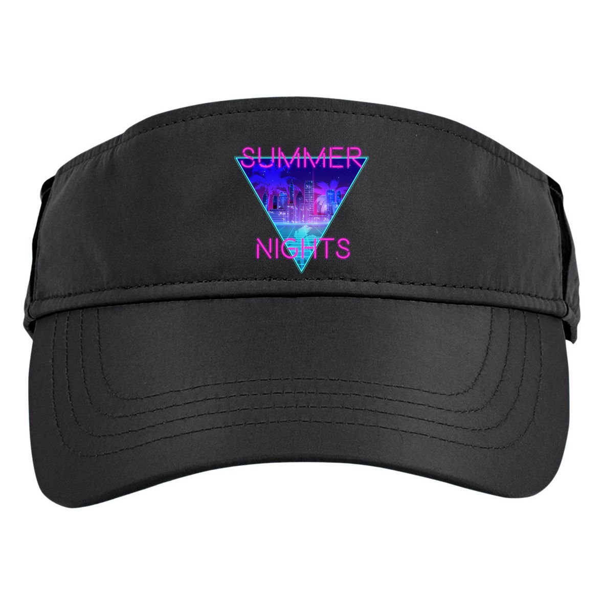Retro Neon City Summer Nights Adult Drive Performance Visor