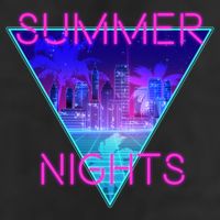 Retro Neon City Summer Nights Adult Drive Performance Visor