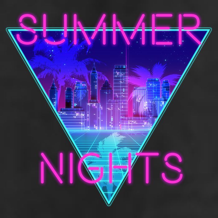 Retro Neon City Summer Nights Adult Drive Performance Visor