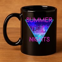 Retro Neon City Summer Nights 11oz C Handle Ceramic Mug