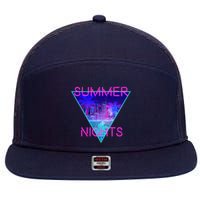 Retro Neon City Summer Nights 7 Panel Mesh Trucker Snapback Hat
