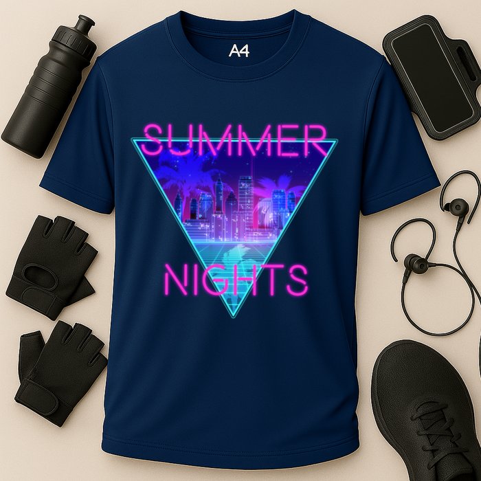 Retro Neon City Summer Nights Cooling Performance Crew T-Shirt