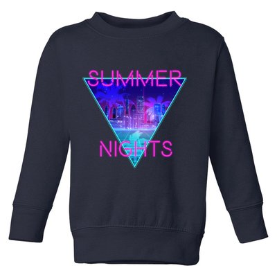 Retro Neon City Summer Nights Toddler Sweatshirt
