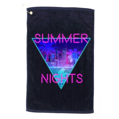 Retro Neon City Summer Nights Golf Towel
