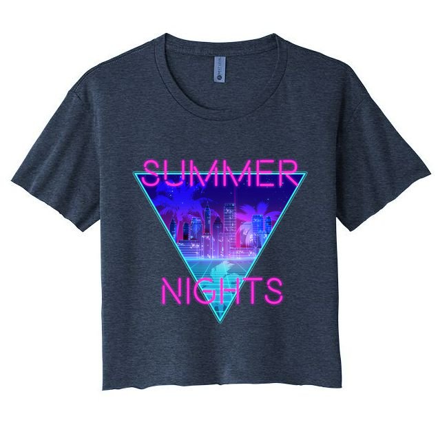 Retro Neon City Summer Nights Crop Top