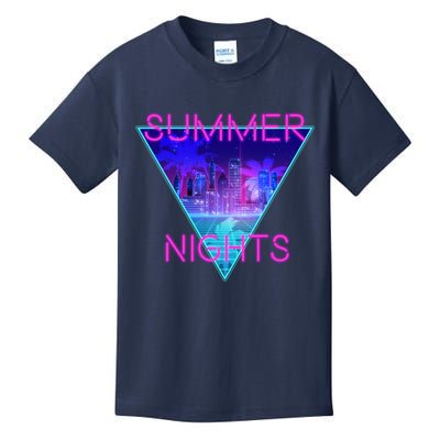 Retro Neon City Summer Nights Kids T-Shirt