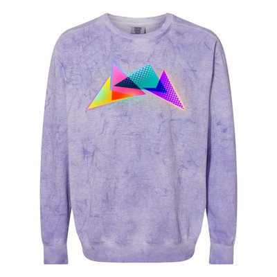 Retro Neon Geometric  Colorblast Crewneck Sweatshirt