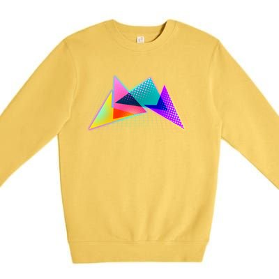 Retro Neon Geometric  Premium Crewneck Sweatshirt