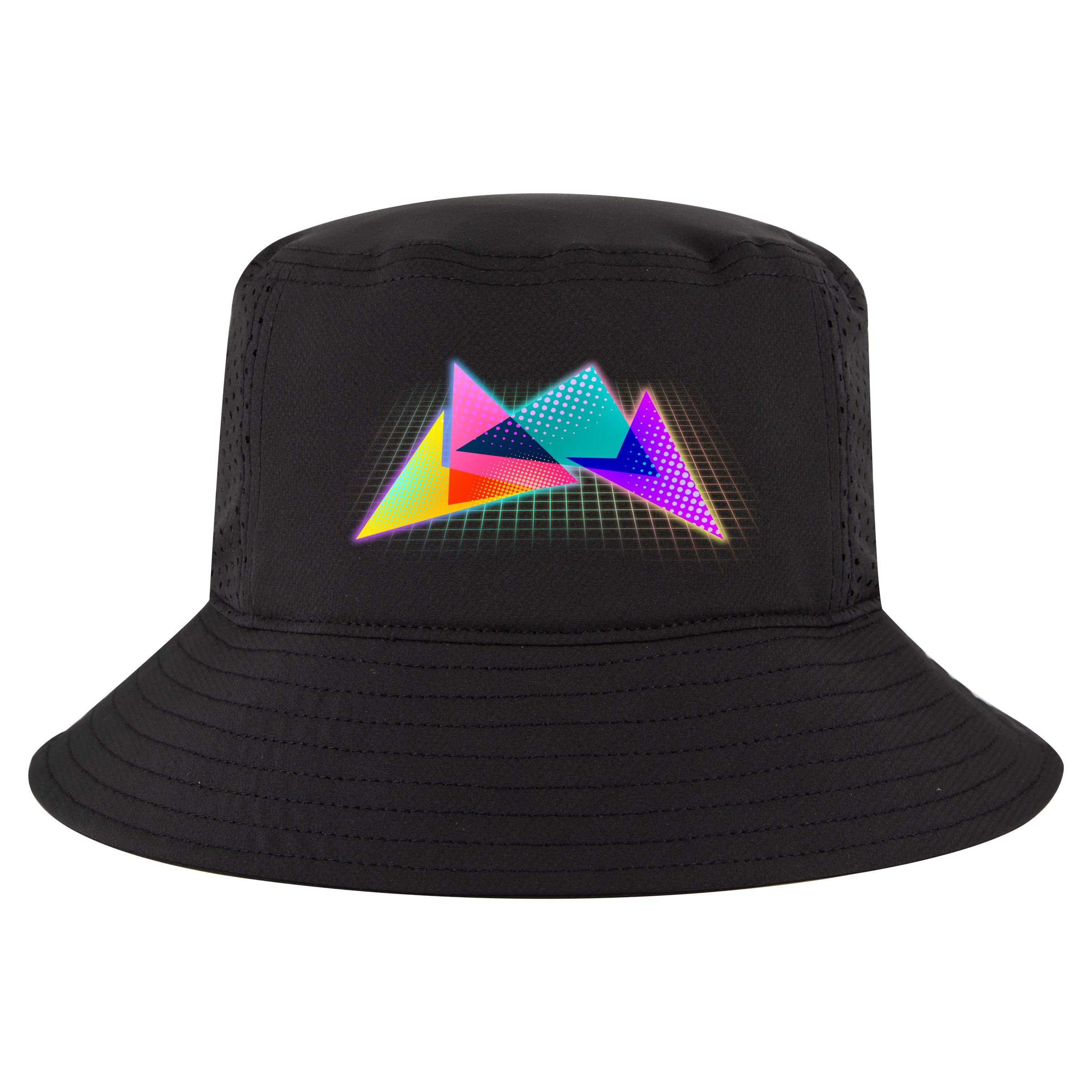 Retro Neon Geometric  Cool Comfort Performance Bucket Hat