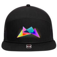Retro Neon Geometric  7 Panel Mesh Trucker Snapback Hat