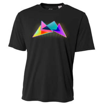 Retro Neon Geometric  Cooling Performance Crew T-Shirt