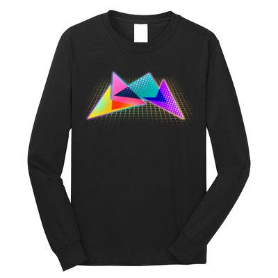 Retro Neon Geometric  Long Sleeve Shirt