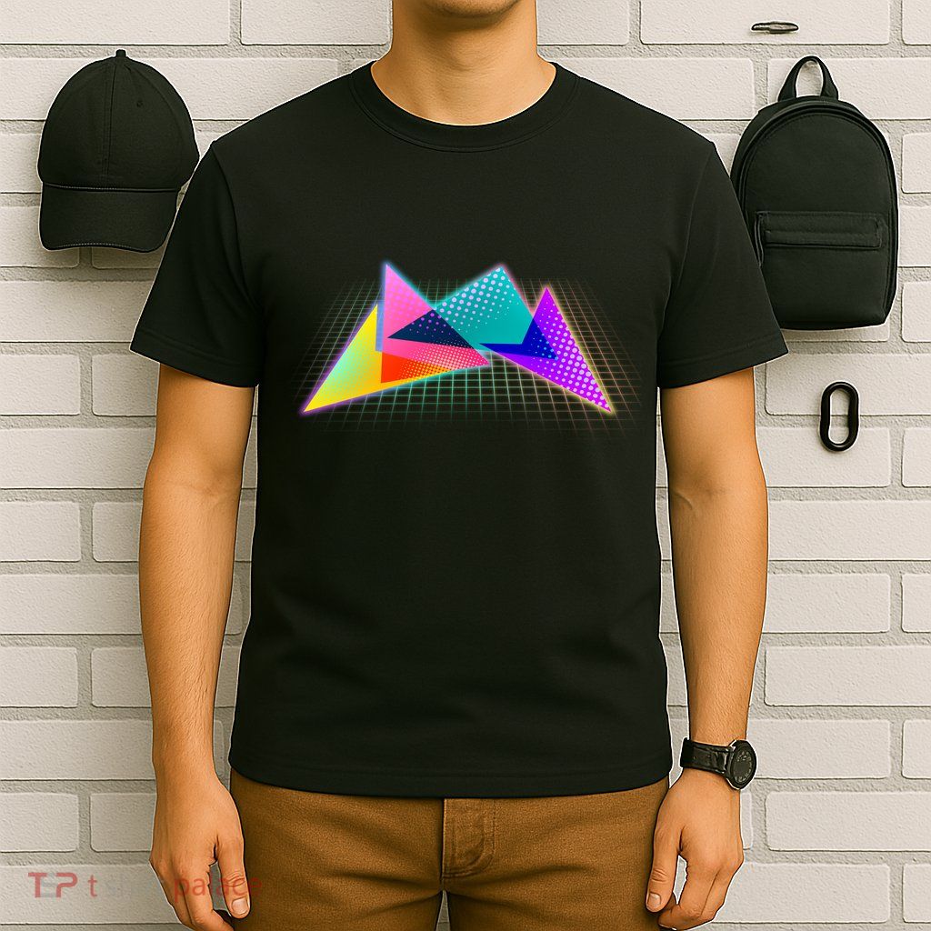 Retro Neon Geometric  T-Shirt