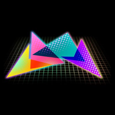 Retro Neon Geometric  T-Shirt
