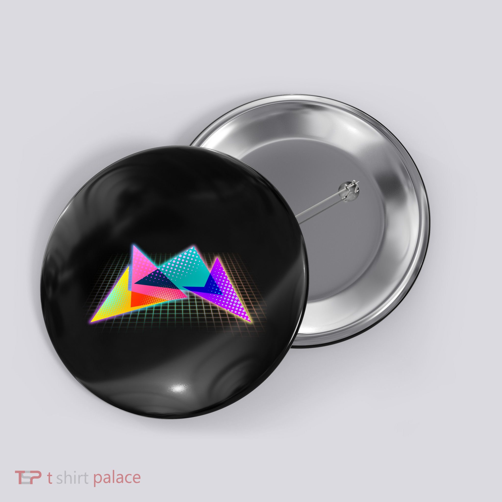 Retro Neon Geometric  Button