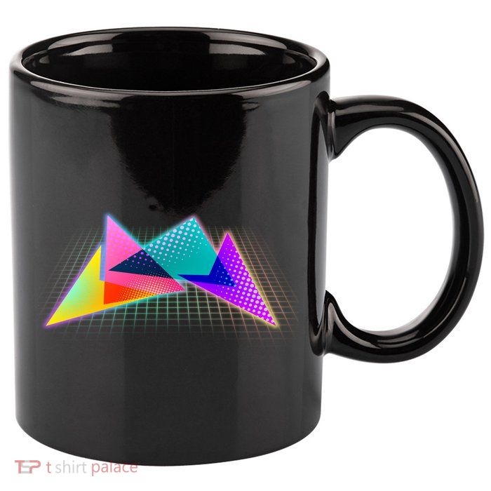Retro Neon Geometric  11oz C Handle Ceramic Mug