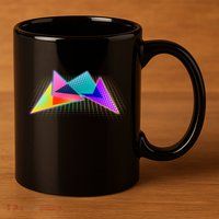 Retro Neon Geometric  11oz C Handle Ceramic Mug