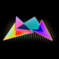 Retro Neon Geometric  Drawstring Bag