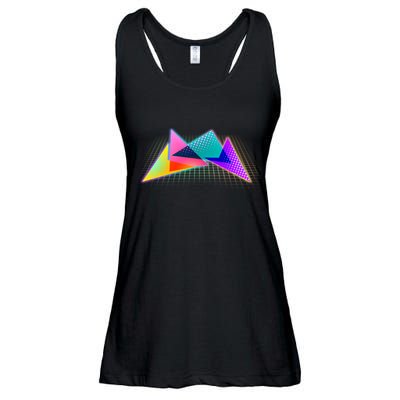 Retro Neon Geometric  Ladies Essential Flowy Tank