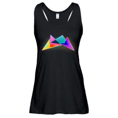 Retro Neon Geometric  Ladies Essential Flowy Tank