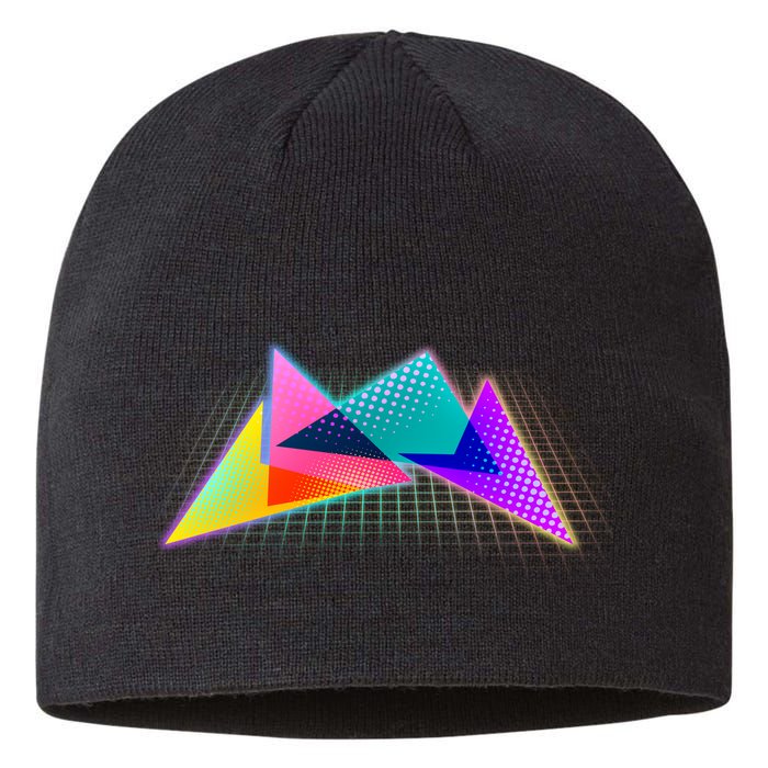 Retro Neon Geometric  Sustainable Beanie