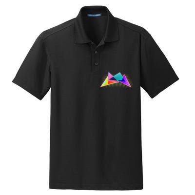 Retro Neon Geometric  Dry Zone Grid Polo