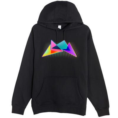 Retro Neon Geometric  Premium Pullover Hoodie