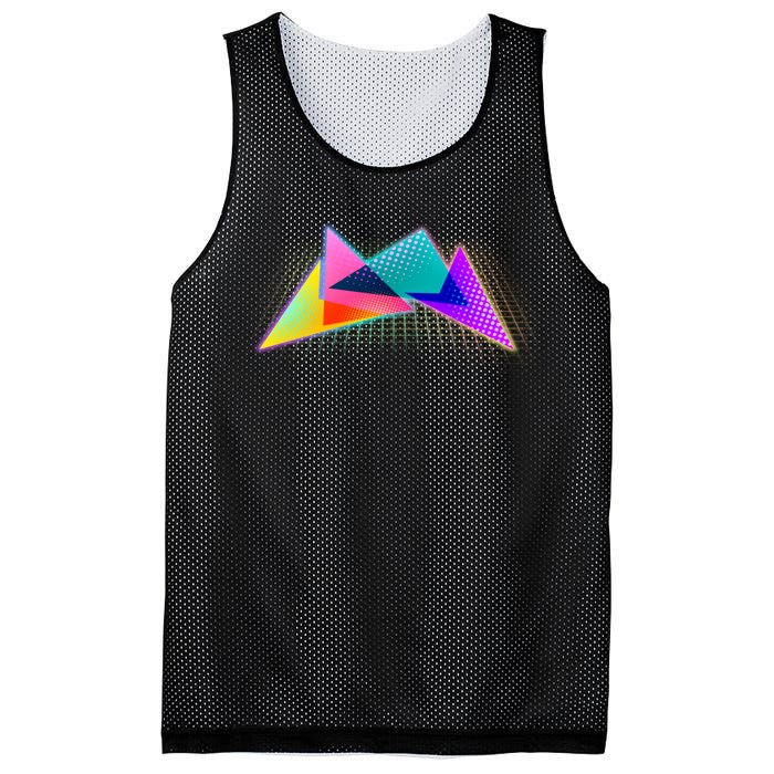 Retro Neon Geometric  Mesh Reversible Basketball Jersey Tank