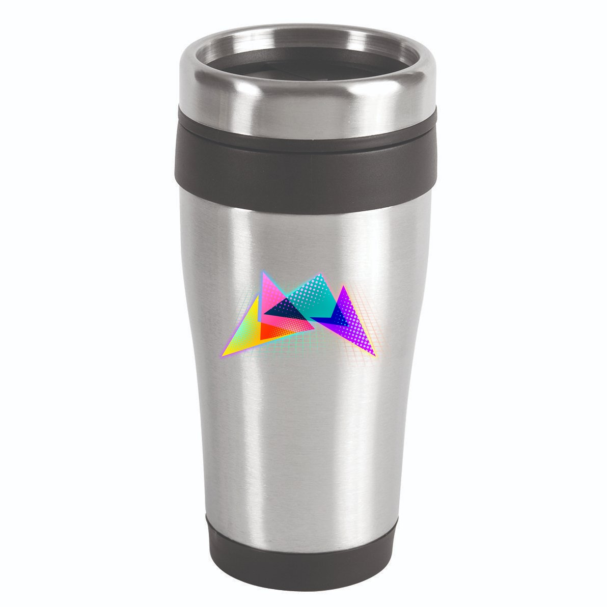 Retro Neon Geometric  16oz Travel Tumbler