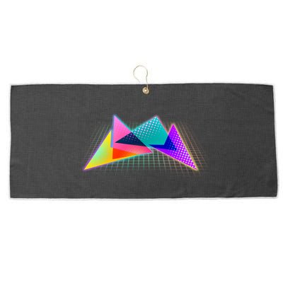 Retro Neon Geometric  Large Microfiber Waffle Golf Towel