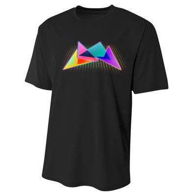 Retro Neon Geometric  Performance Sprint T-Shirt