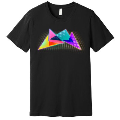 Retro Neon Geometric  Premium T-Shirt