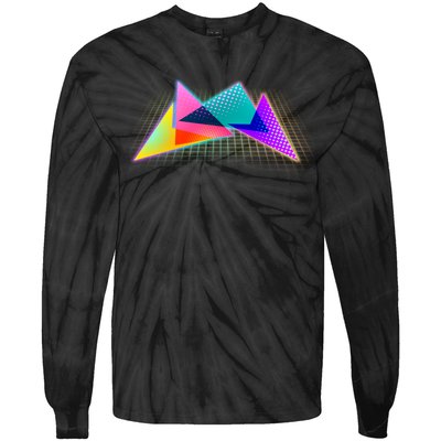 Retro Neon Geometric  Tie-Dye Long Sleeve Shirt