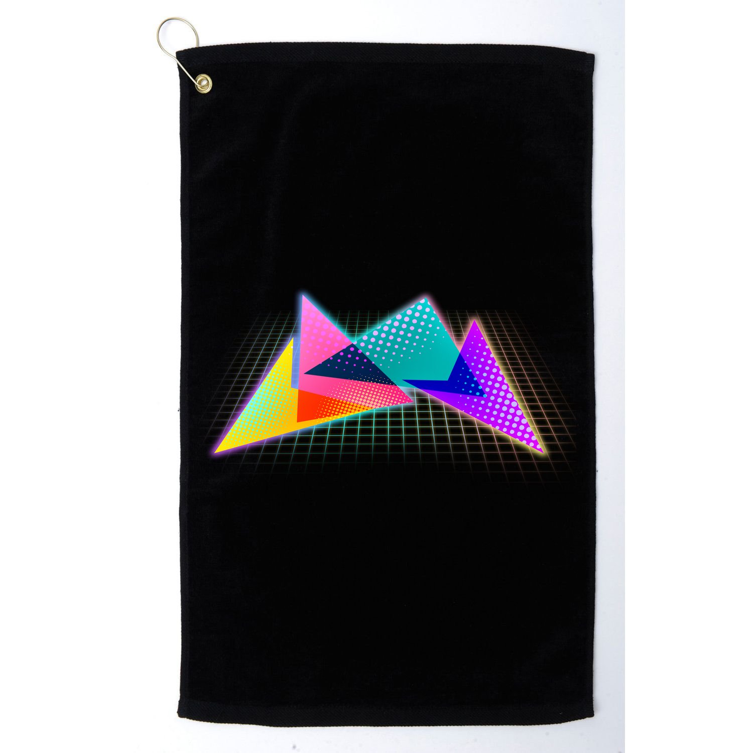 Retro Neon Geometric  Golf Towel