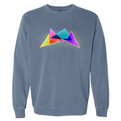 Retro Neon Geometric  Garment-Dyed Sweatshirt