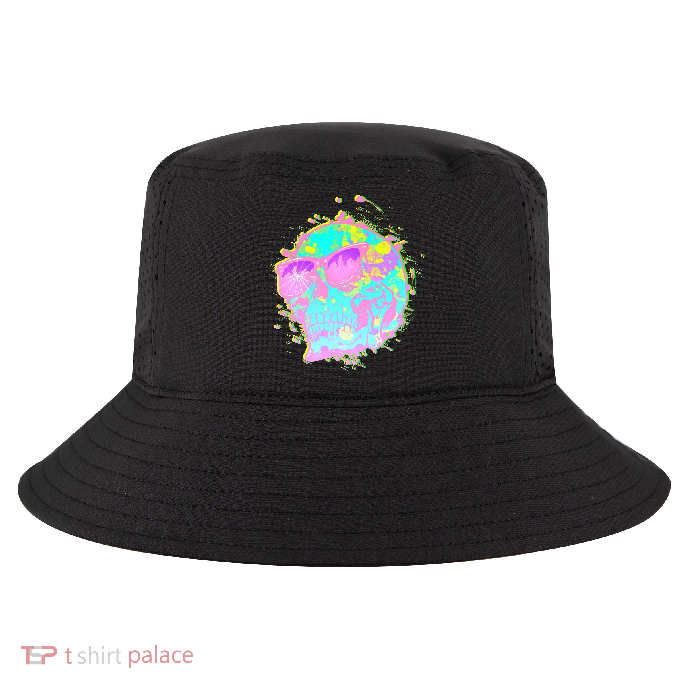 Retro Neon Skull Cool Comfort Performance Bucket Hat