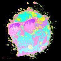 Retro Neon Skull Flexfit Unipanel Trucker Cap