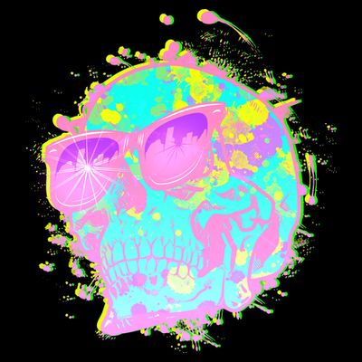 Retro Neon Skull T-Shirt