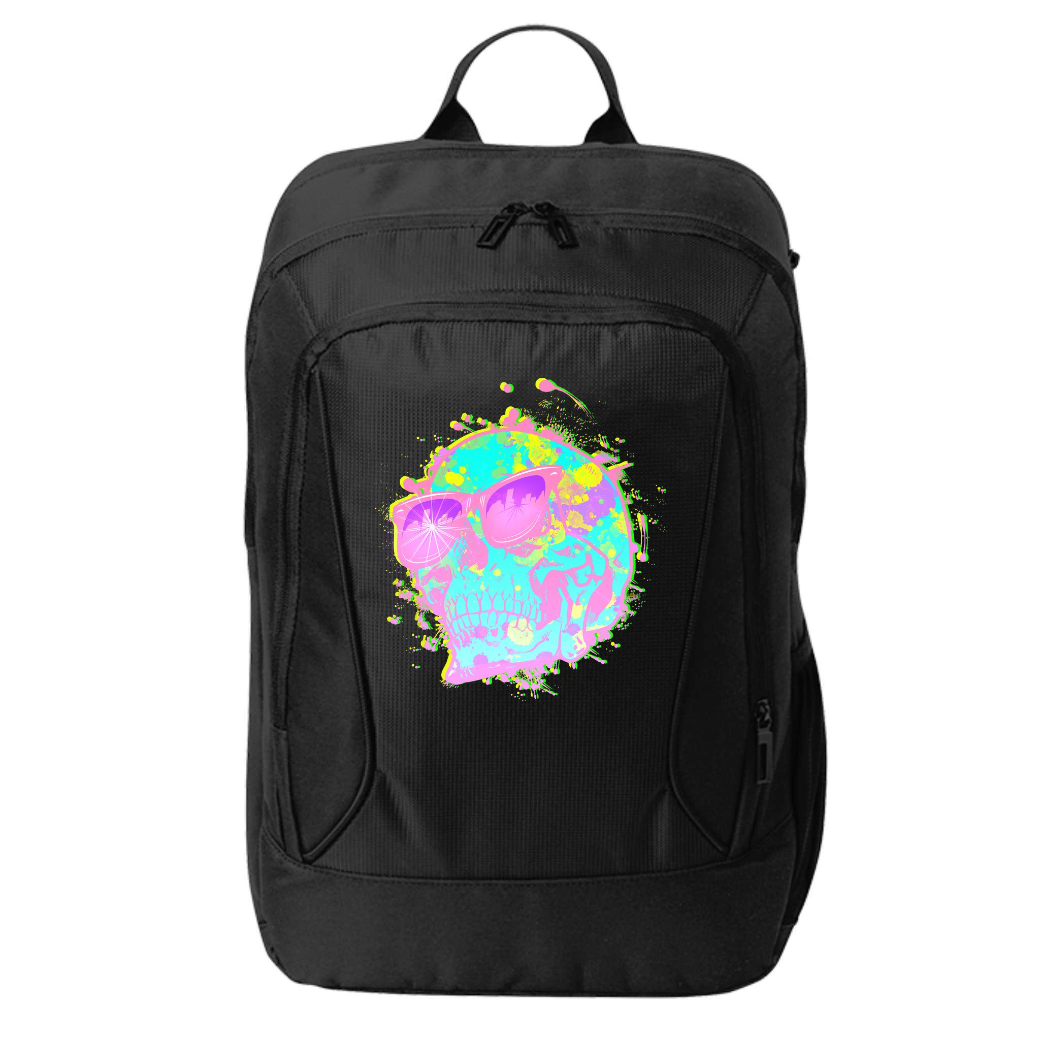 Retro Neon Skull City Backpack