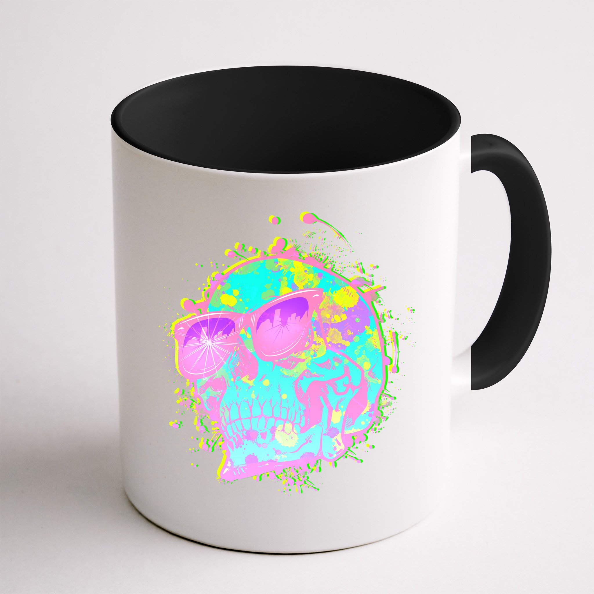 Retro Neon Skull Mug