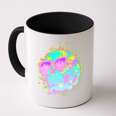 Retro Neon Skull Mug