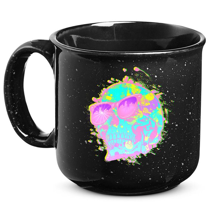 Retro Neon Skull 15oz Campfire Ceramic Mug